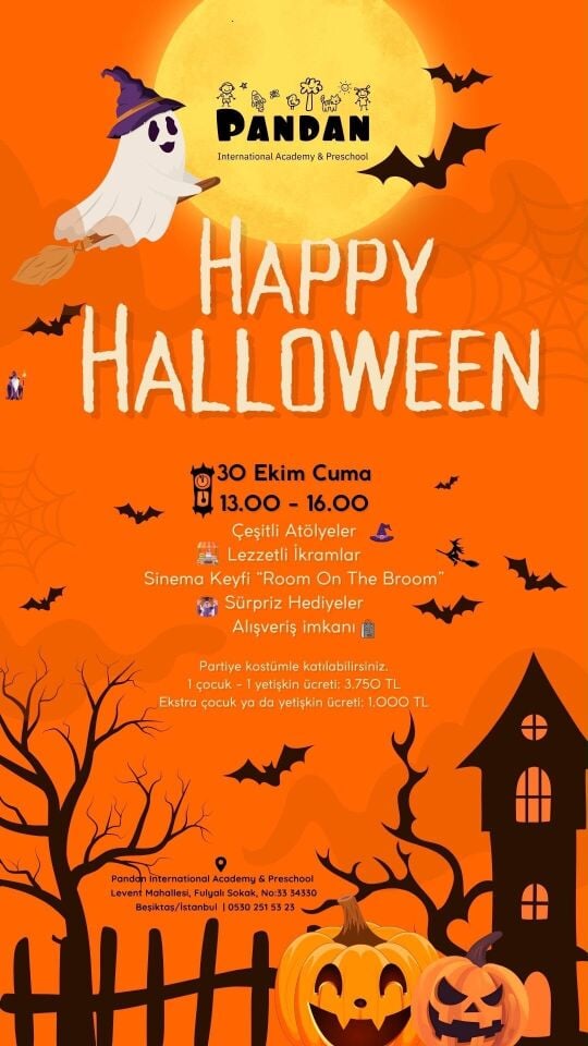 Happy Halloween Partisi 30 Ekim Cuma 2 yetişkin 1 Çocuk